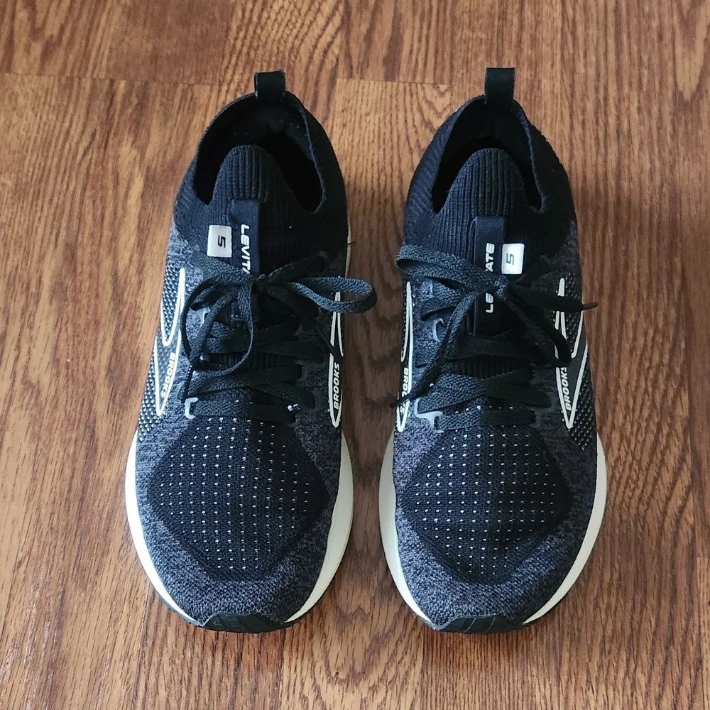 Brooks Black and White Levitate Sneakers - Picture 3 of 5